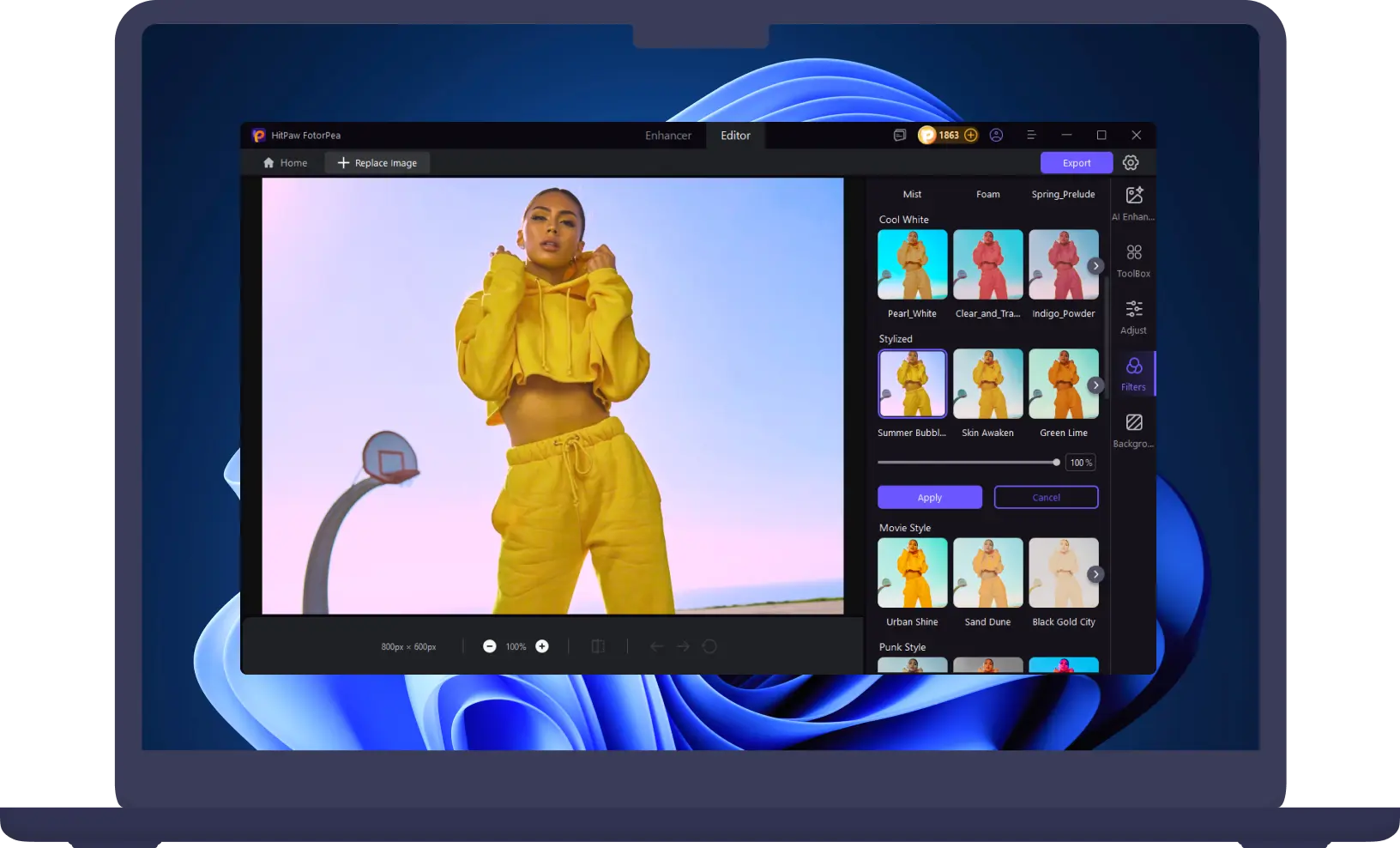export enhanced face photo