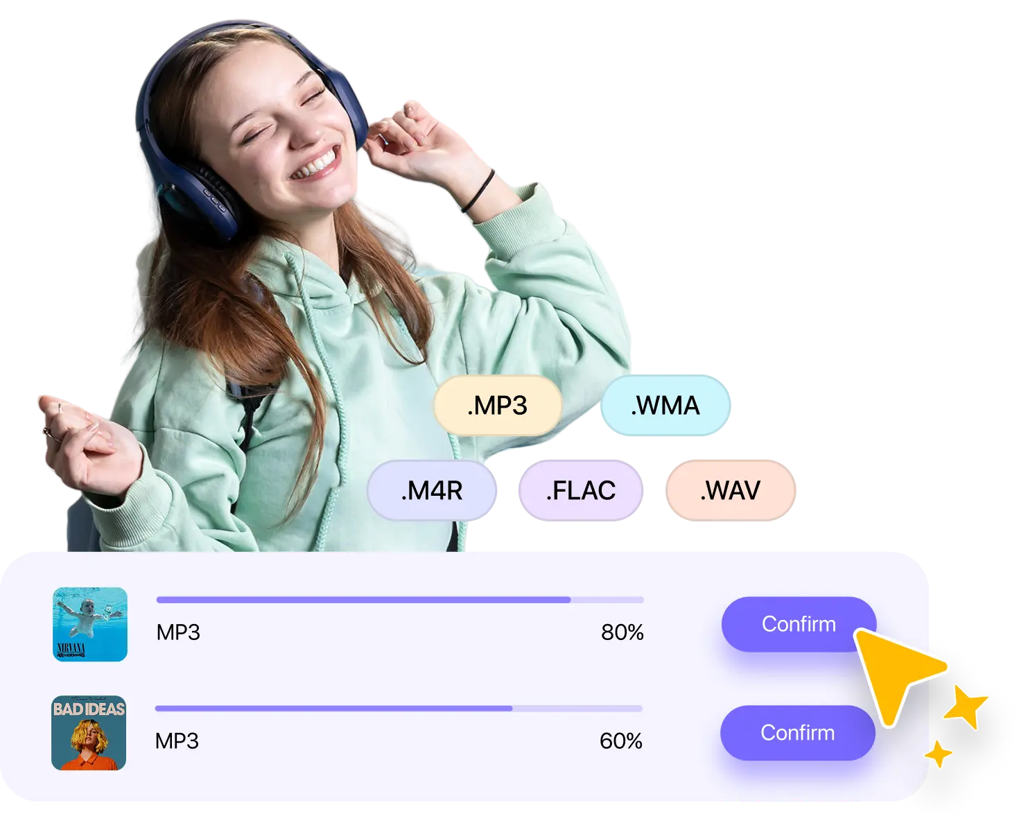 cut different audio files and listen