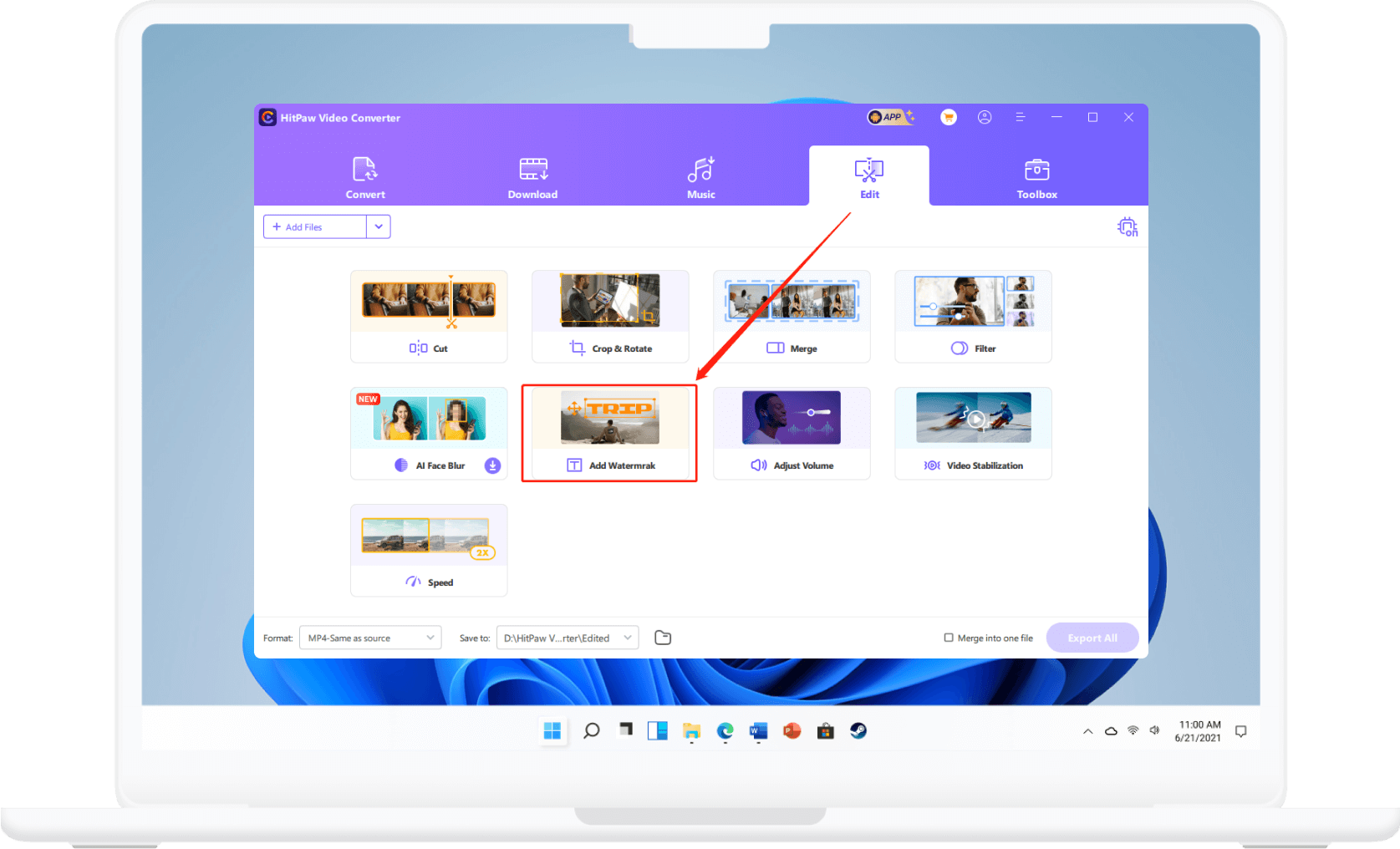 add videos to hitpaw video converter on mac