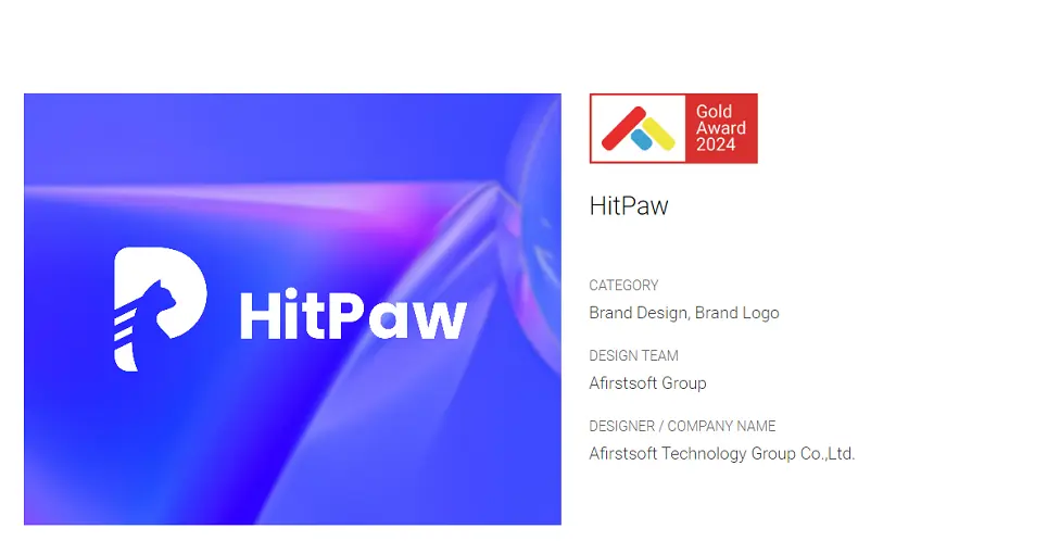 hitpaw logo gold award