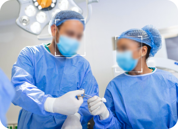 blur face of doctor in surgery record