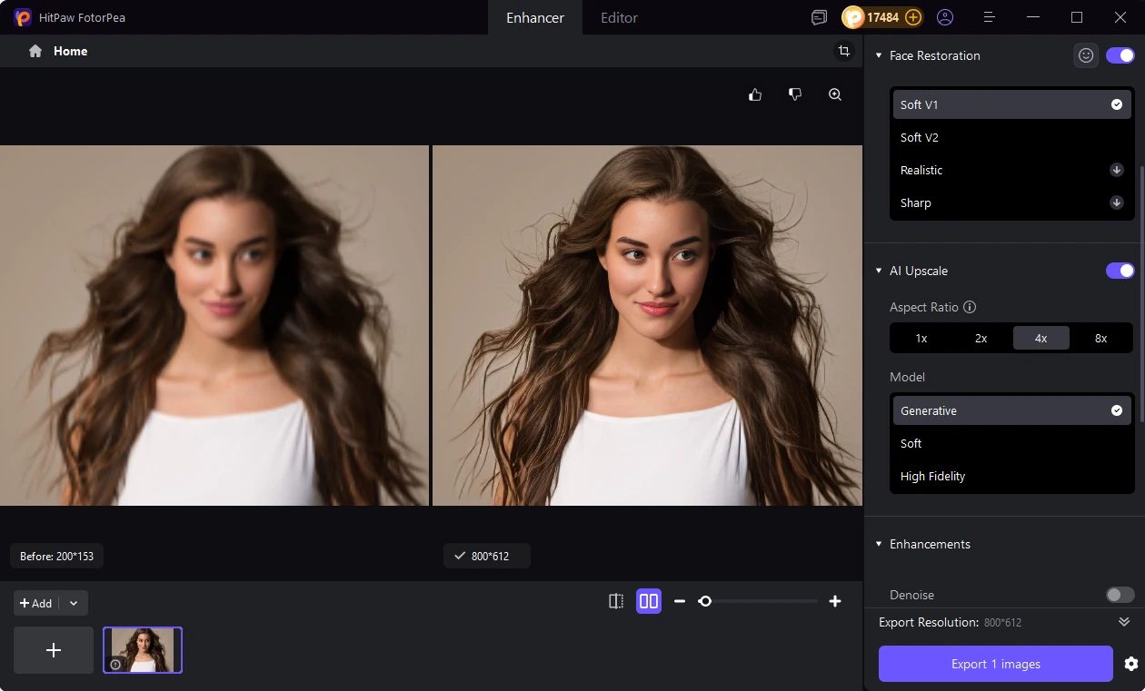 face enhancer ai preview