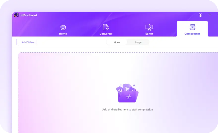 上傳影片檔案到 hitpaw 壓縮工具