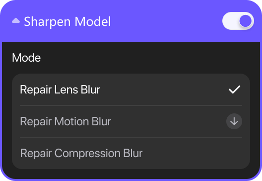 ai picture enhancer with blur repair model