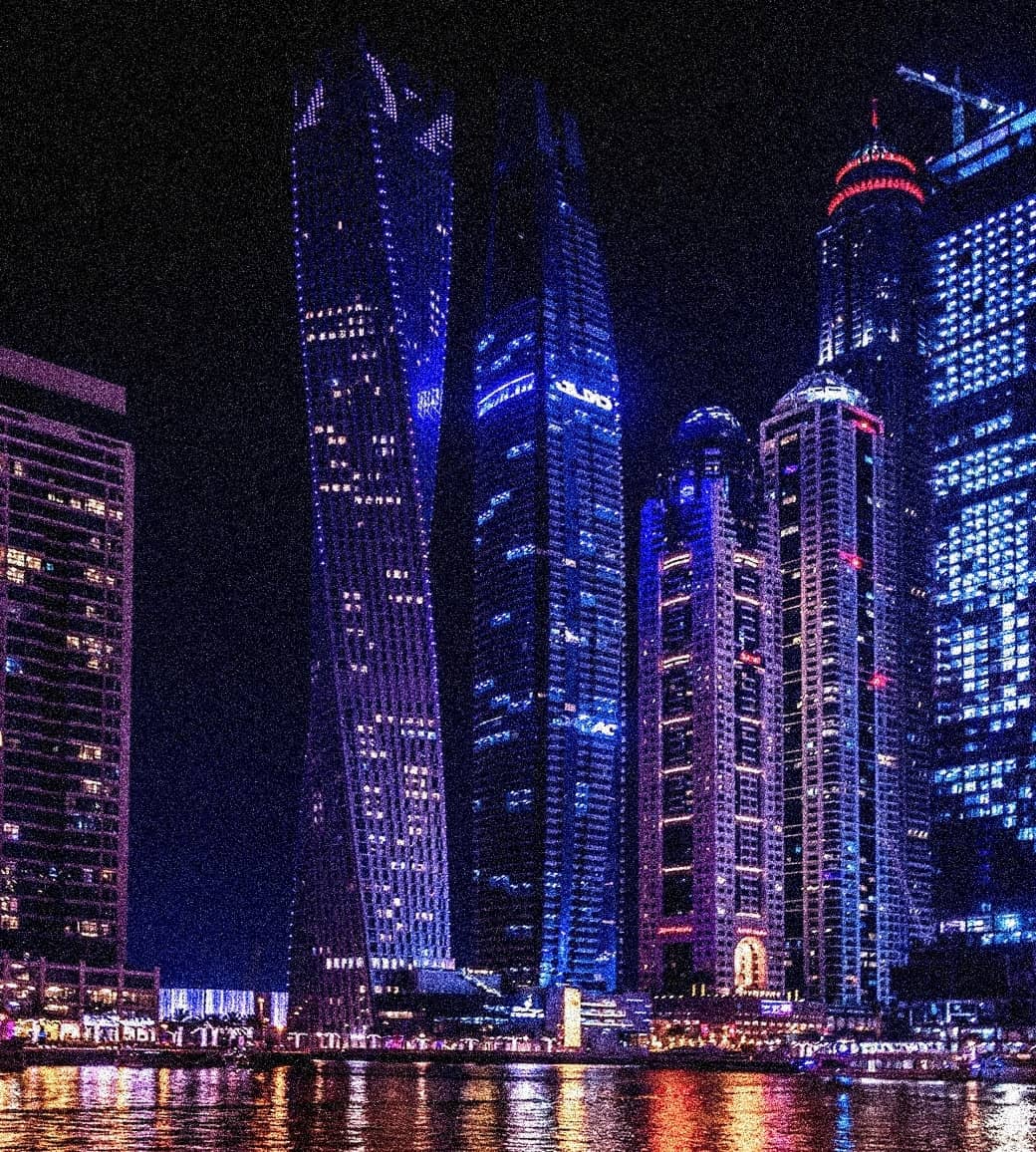 grainy photo at night