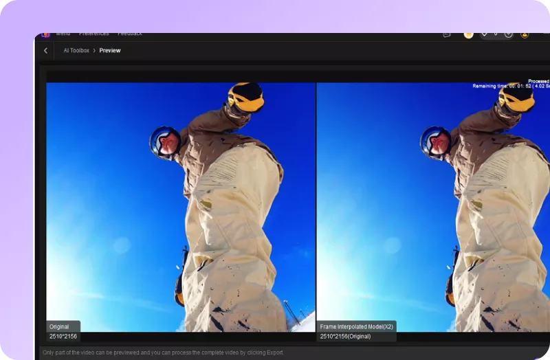 export interpolated video