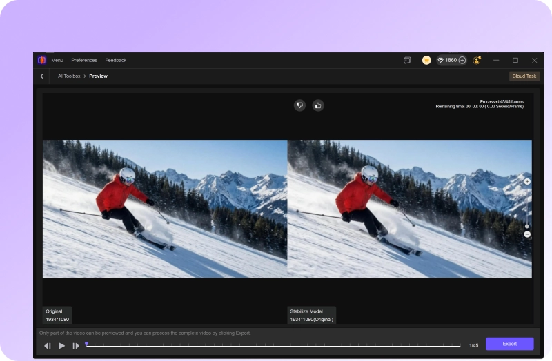 export video after stabilization