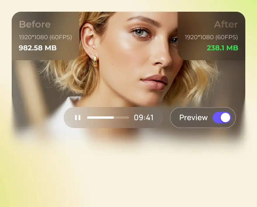 live video compression preview