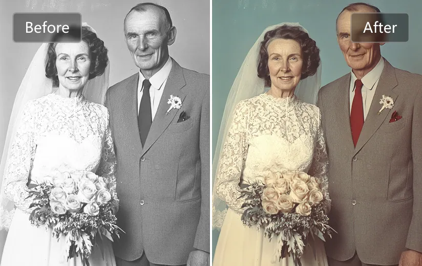 wedding photo colorization