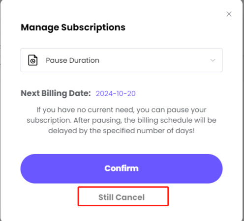 click Still Cancel