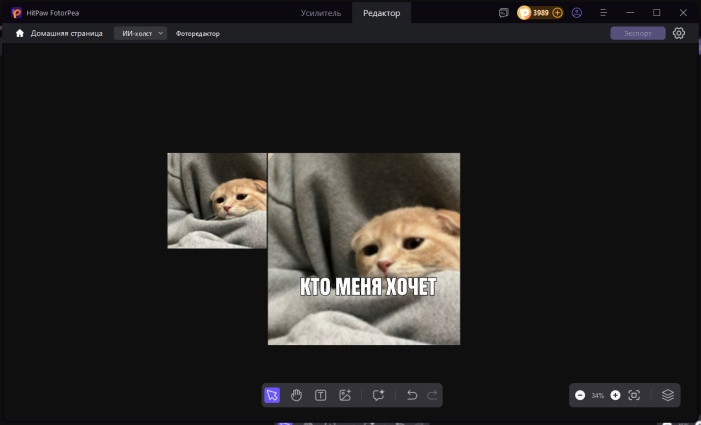 предпросмотр мема кто меня хочет в HitPaw FotorPea