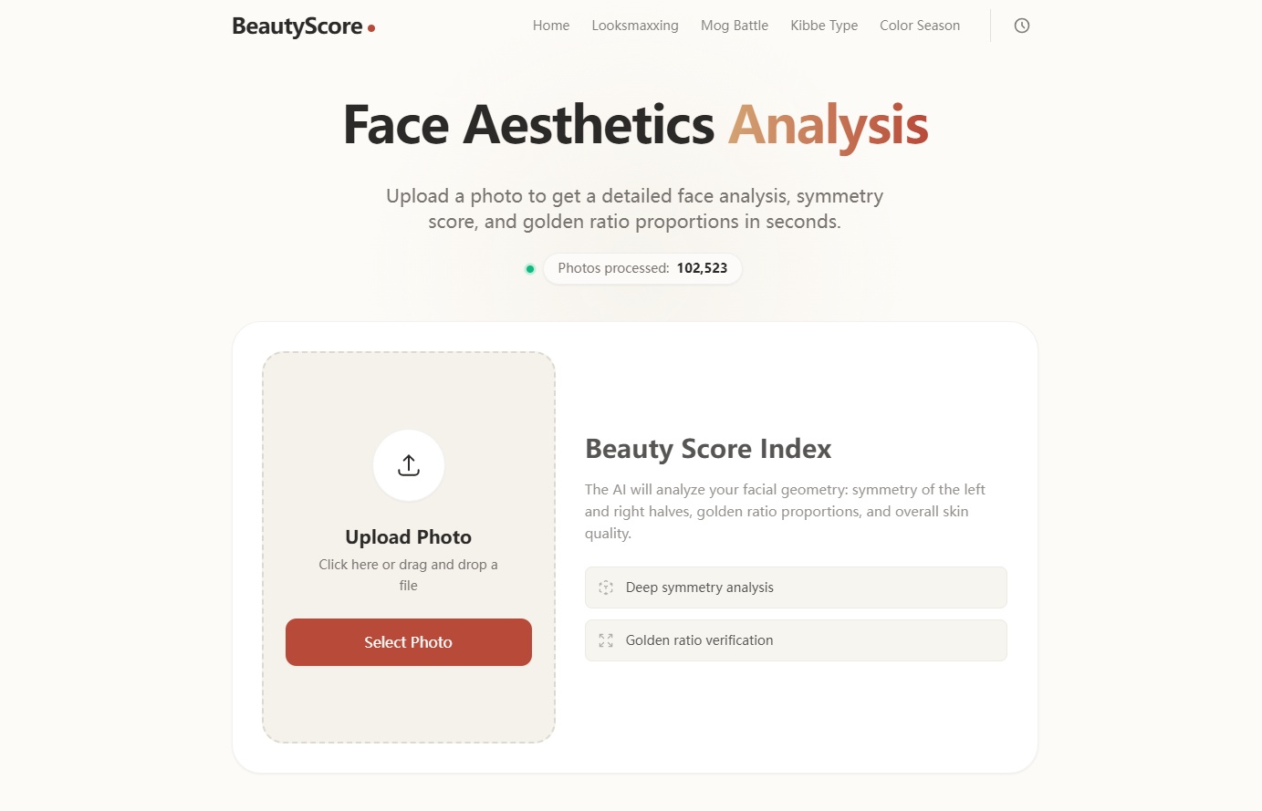 BeautyScore-золотое сечение лица онлайн