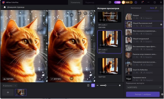 Улучшение сгенерированного изображения в HitPaw FotorPea