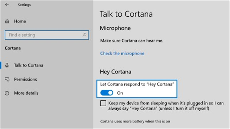 speech to text using cortana