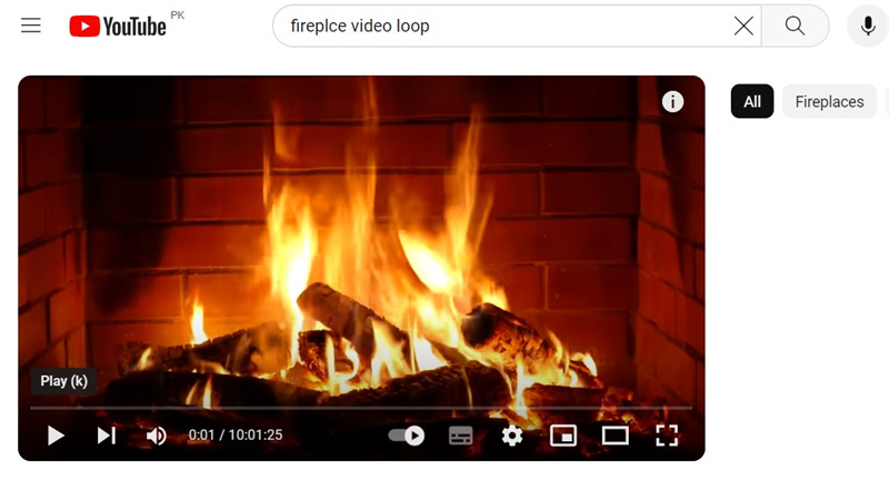 벽난로 영상 반복