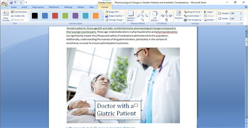 how to add text above a picture in word