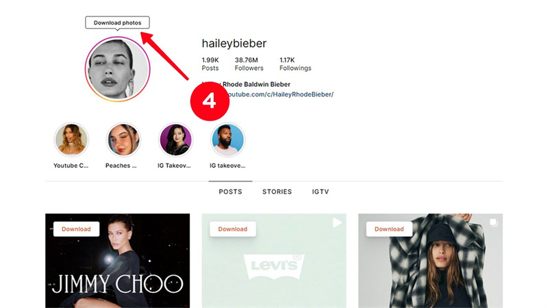 telecharger photo profil instagram