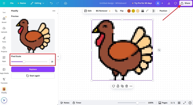 share mc pixel art maker canva