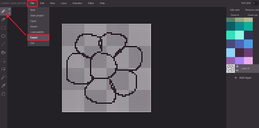 draw export pixel art minecraft generator