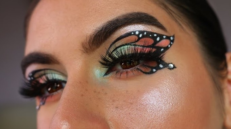 eyeshadow butterfly neon graphic wings