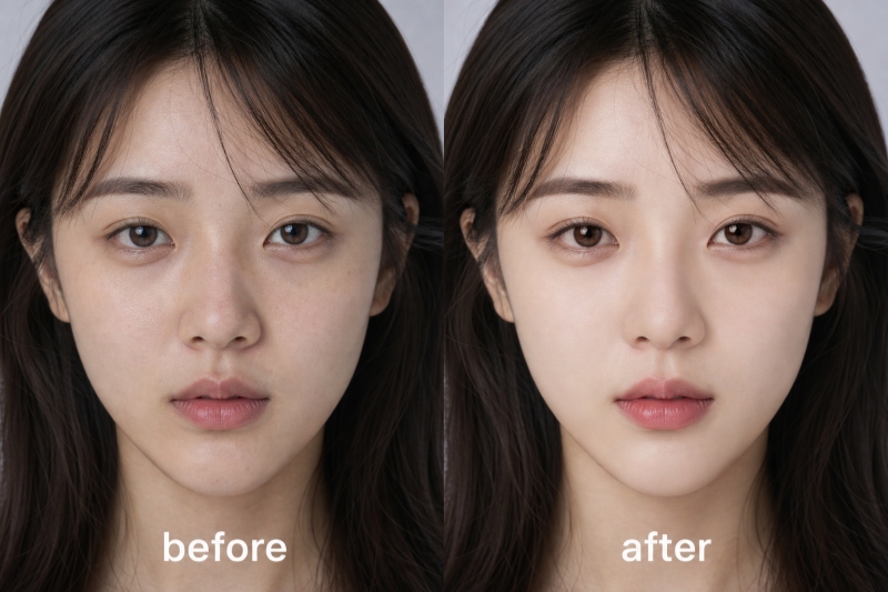 ai face enhancer before and after