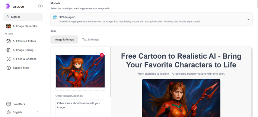ai cartoon to realistic free