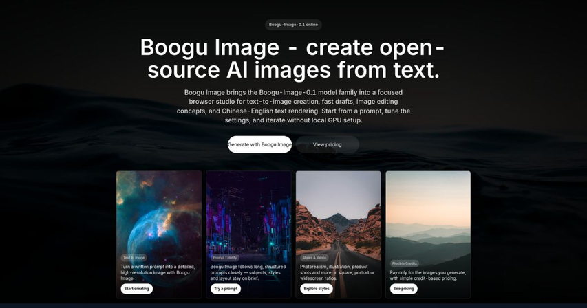 boogu image 0.1 ai model interface and variants