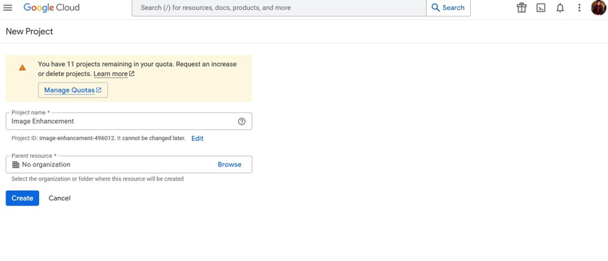 Créer un projet Google Cloud