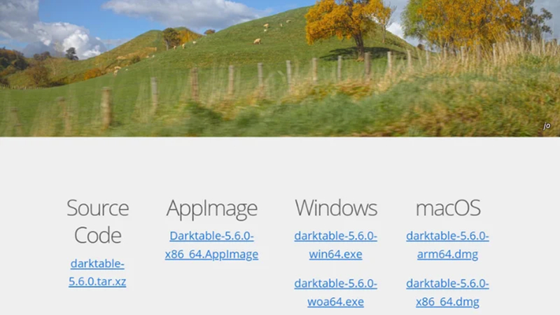 Windows, Mac, Linux용 Darktable 다운로드 옵션