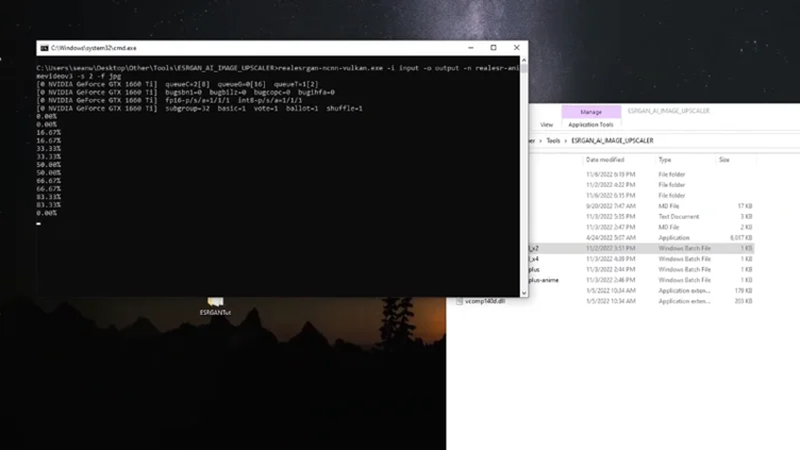run esrgan test command from command line