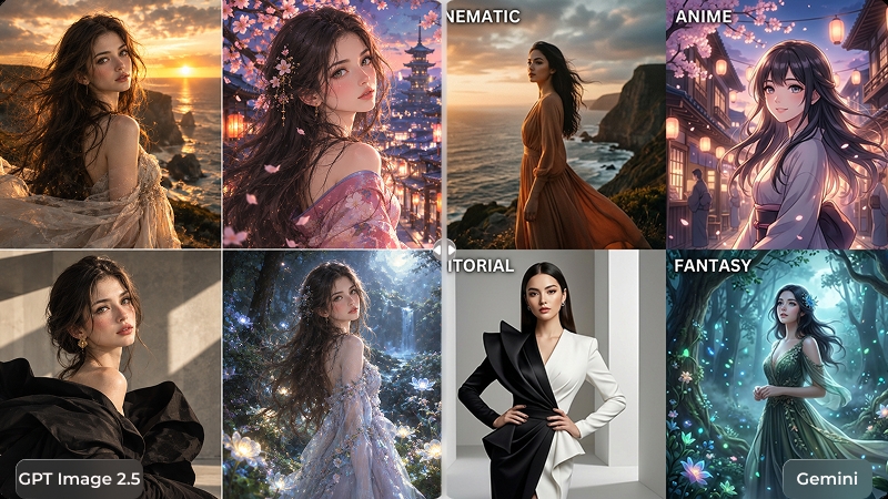 GPT Image 2.5 vs Gemini creative styles comparison