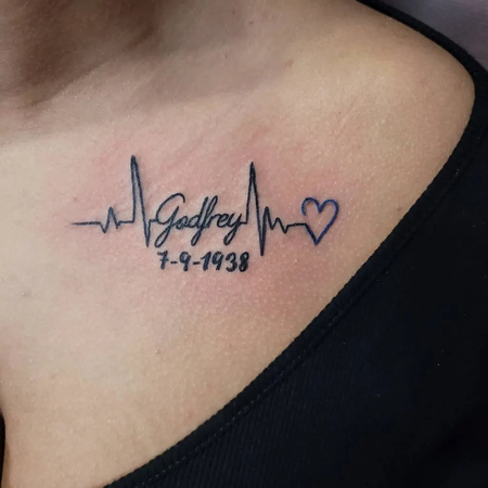 heartbeat tattoo with name