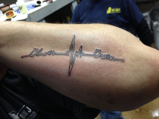 heartbeat tattoo with name
