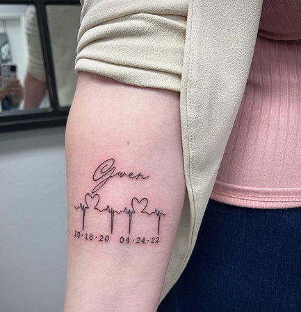 heartbeat tattoo with name generator