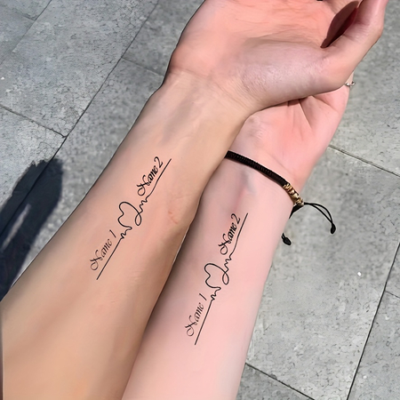 heartbeat tattoos with names