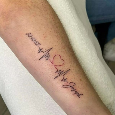 heartbeat tattoos with names