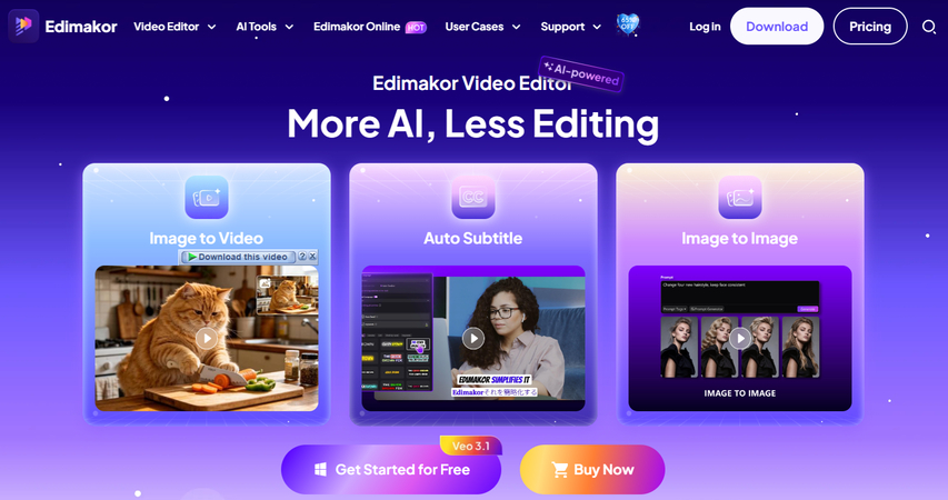 HitPaw Edimakor video editor interface dashboard