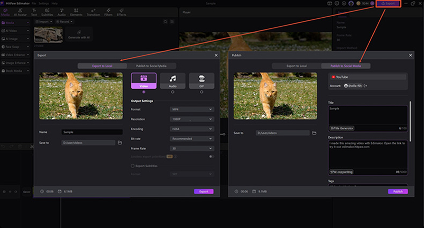 HitPaw Edimakor preview and export final video