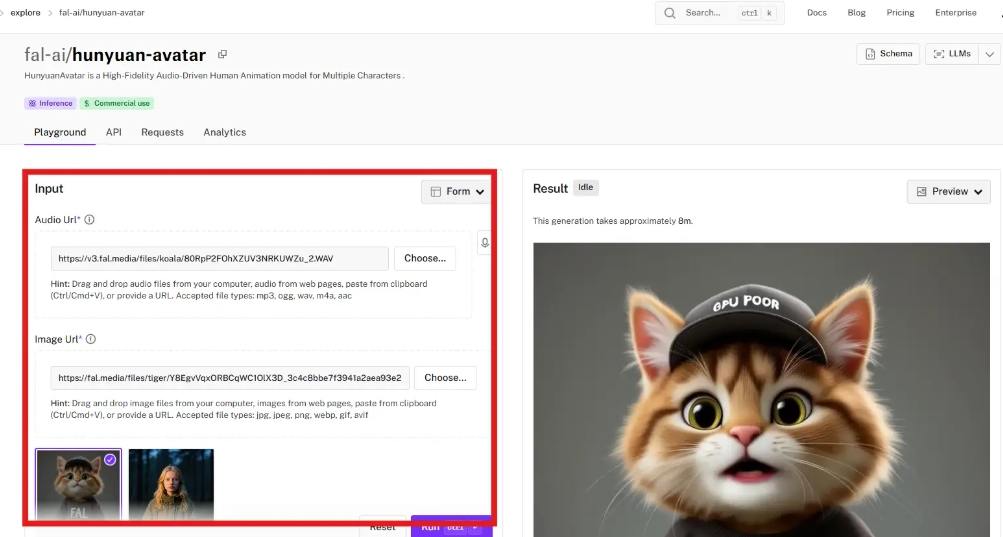 hunyuan avatar upload photo and audio