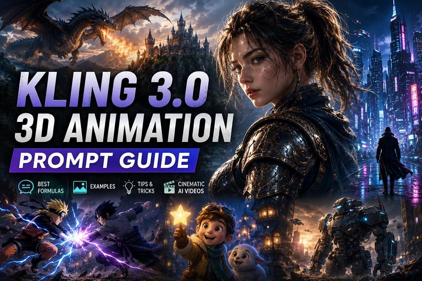 Kling 3.0 3D Animation prompts