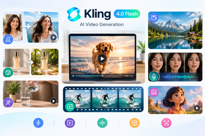 Kling 4.0 Flash AI video generation examples showing realistic motion,