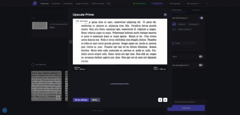let enhance text image