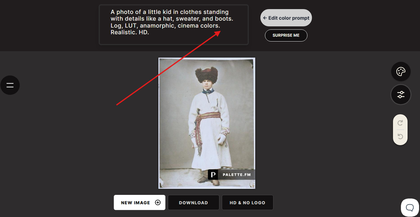palette fm colorize black and white photos easily