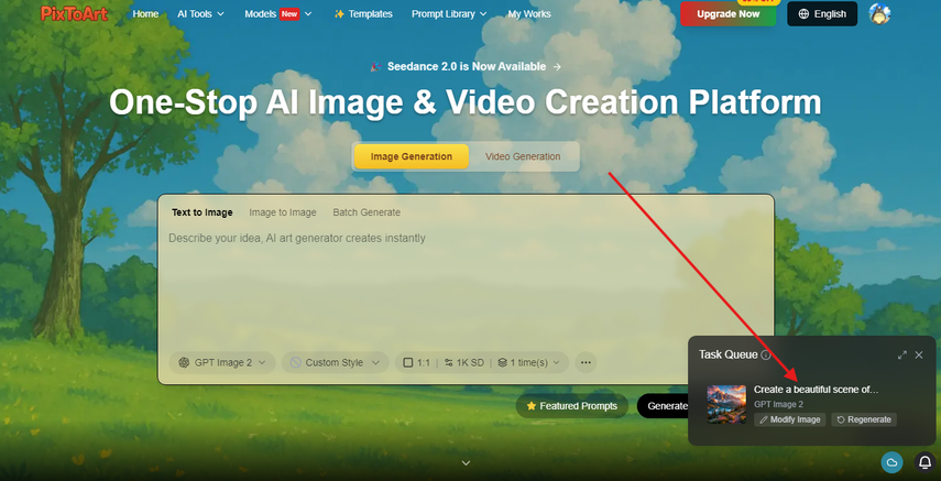 step-by-step guide on how to use the Pictoart app for image generation and downloading