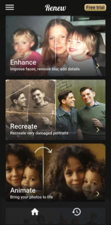 upload an old photo or scan it with the camera