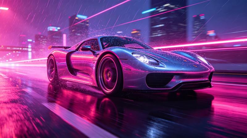 retro futuristic highway