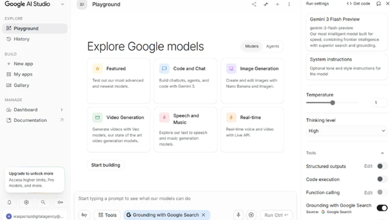 playground option selected for nano banana 2 lite generation