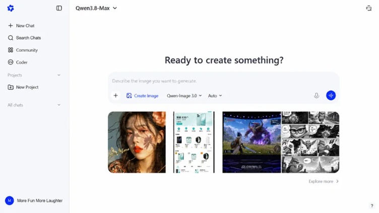 select the image generation option in qwen studio
