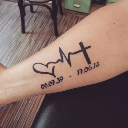 tattoo heartbeat with name