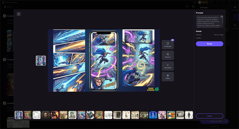 vertical webtoon sequence